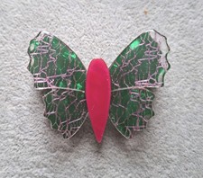  Lea Stein Genuine Brooch. Double Butterfly with Lace. Excellent Variety.