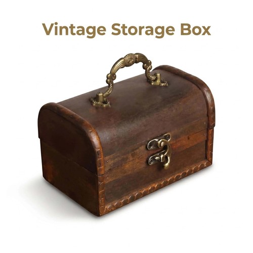 Wooden storage box retro - wooden,