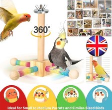 Wooden Parrots Stand Bird Toy Play Gym Stand Bird Rotating Perch Toy Parrots
