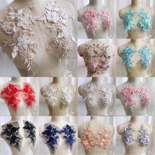 1Pairs 3D Flower Embroidery