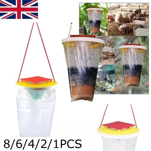 8pcs red top fly - red, bag