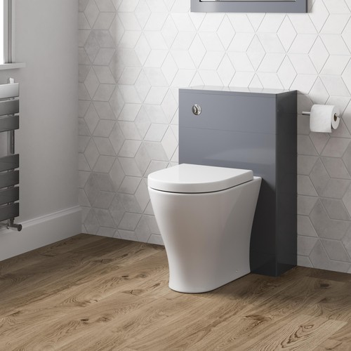Grey gloss concealed cistern - grey,