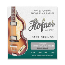Hofner Contemporary Stainless Steel 40-105 Bass Guitar Strings, Short Scale