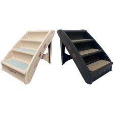 HugglePets Pet Stairs Plastic Folding Dog Step & Carpet Lightweight Sofa Access
