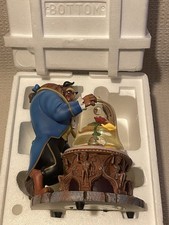 Disney Beauty and the Beast Rose Musical Snow Globe Belle MINT w/ Box! RARE!
