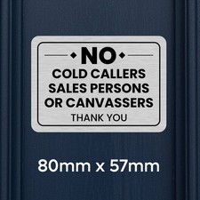 No Cold Callers Sign | No Canvassers No Sales Door  Sticker | Vinyl | Waterproof