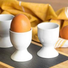 6 x White Porcelain Ceramic Single Egg Cups - Perfect for your Boiled Eggs