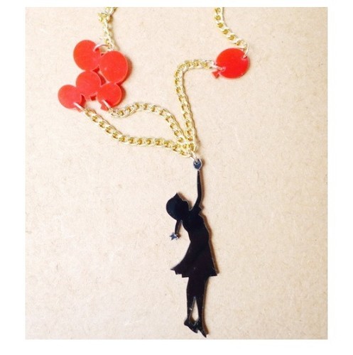 Girl red balloon acrylic - &,
