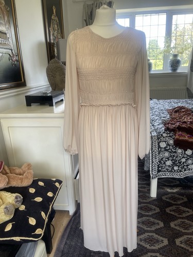 Zara pink ruched - maxi, dress