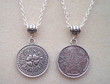 Reversible Tetragrammaton Pentagram Zodiac Good Luck Amulet Magic Charm Necklace