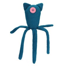 Coraline Crocheted One-Eyed Octopus Doll– Bright Turquoise, Handmade Collectible