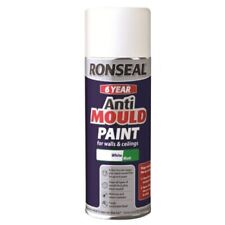 Anti Mould Spray Paint White Ronseal 6 Year Quick Dry 400ml for Walls & Ceilings