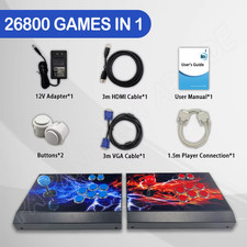 Pandora Saga-Dx Plus Arcade Box Machine, 3D Multiplayer Joystick, 6 Buttons, Con