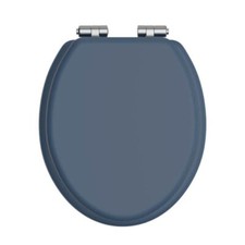 Heritage Soft Closing Toilet Seat With Chrome Hinges In Maritime Blue