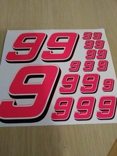 Fluorescent Pink W/Blk #9's  Racing Numbers Vinyl Decal Sheet 1/10-1/12 r/c car
