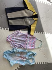 girl swimming suit 5-6 and 7-8, thermal swim jacket 5-6