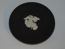 WEDGWOOD BLACK JASPERWARE PLATE FLYING ANGEL