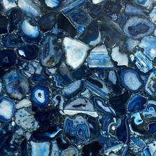 Luxury Blue Agate Square Table Top Gemstone Home Décor Furniture Piece