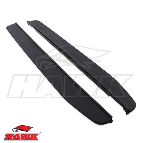 Black aluminium side steps - aluminium,