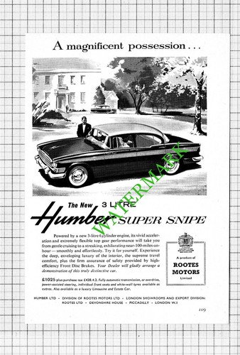 Humber super snipe car - humber,