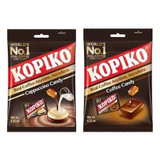 Kopiko Coffee & Cappuccino Candy Variety Pack Hard Coffee Candy (Pack of 2)