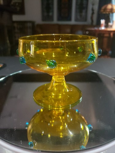 Footed sherbet glass bowl - sherbet,