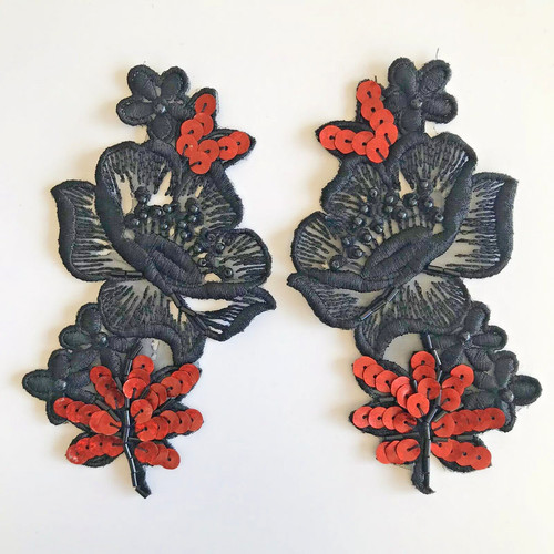 Pair vintage beaded sequin - vintage,