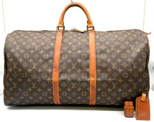 Auth  Louis Vuitton Monogram Keepall 60 M41422 Travel Bag W/Name Tag NS090672