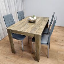 Rustic Effect Table and 4 Grey