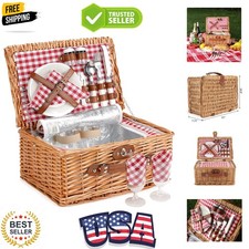 Wicker Picnic Basket for 2