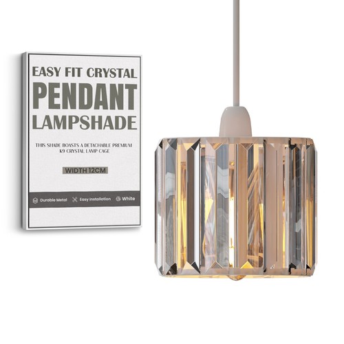 Crystal glass lampshade - crystal,