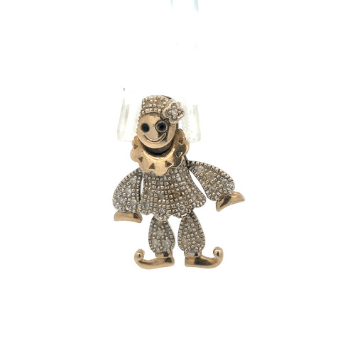 9ct yellow gold diamond clown