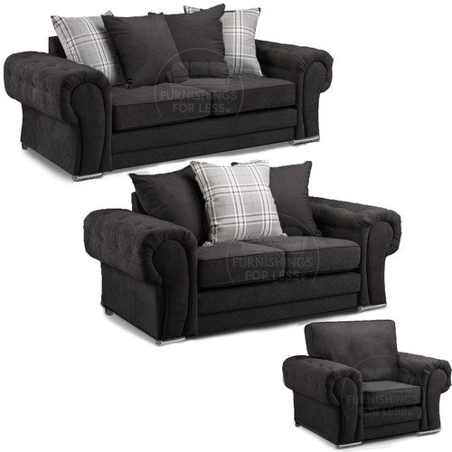 Milan black large corner sofa - milan,