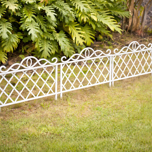 White garden fence lawn - white,