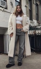 ZARA LONG FAUX SHEARLING COAT