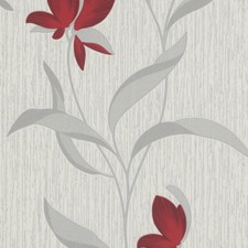 Red Silver Flower Wallpaper