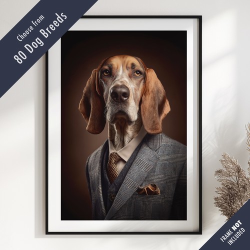 Smartly dressed dog portrait - dressed,