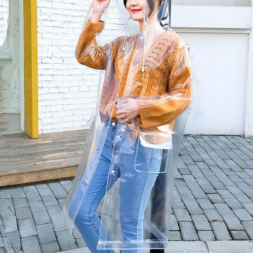 Transparent long raincoat - long,