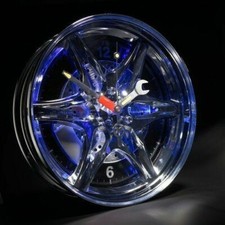 Neon Alloy Rim Wall Clock Blue