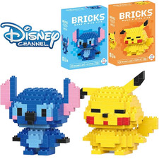 Disney Lilo Stitch Toys Building Blocks Pokeman Pikechu Lega Anime Cartoon Chara