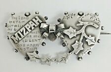 VICTORIAN SILVER SWEET HEART MIZPAH BROOCH PIN HALLMARKED 1896
