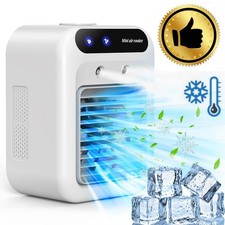 Portable Mini Air Cooler – 500ml Evaporative Fan, 2 Speeds, Quiet for Room