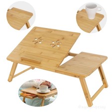 Laptop table lapdesks laptop stand with drawer notebook table bamboo wood