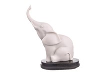 Decorative Marble Statue Figurine Sculpture Elephant 4.2'' (10.5 cm) white