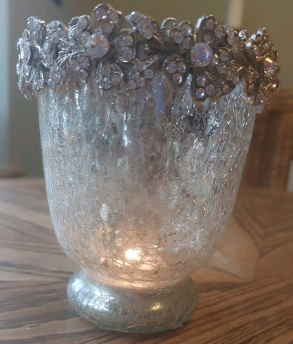 Silver metal mirrored crackle - mirrored,