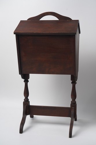 Vintage dark brown wood sewing - vintage,