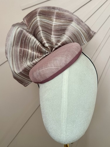 Blush pink pillbox fascinator - blush,