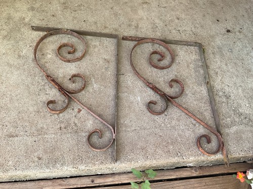 Vintage wrought iron - wrought, scroll