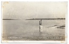 Submarine Periscope Leaves Wake WW I or Inter-War Real Photo 1910-1930 Postcard