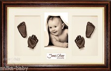 Twins 3D Baby Casting Kit Gift Make Bronze Hand Foot Casts + Display Photo Frame